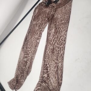 See You Monday Leopard Print Pants in Brown